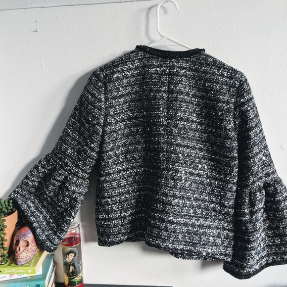 J Crew Lady Day Sequin Tweed Bell Sleeve Jacket - Picture 4 of 9